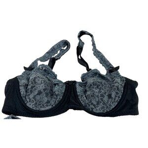 Eda London Lace Grey/Black 34B Bra Made In Cyprus 56L